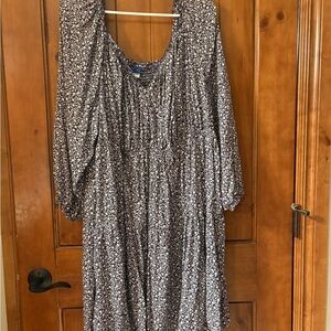 Old Navy Blue Floral Long Sleeve Dress